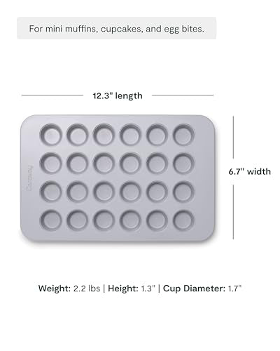 Caraway 24-Cup Non-Stick Ceramic-Coated Mini Muffin Pan - color: Perracotta, size: 24 Cup Muffin Pan (1x)