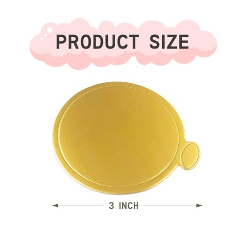 Yeplan 100 Pack Gold Cake Boards, 3.1 Inch Food-Grade Mini Round Cake Board - color: Gold Cake Board-100 Packs