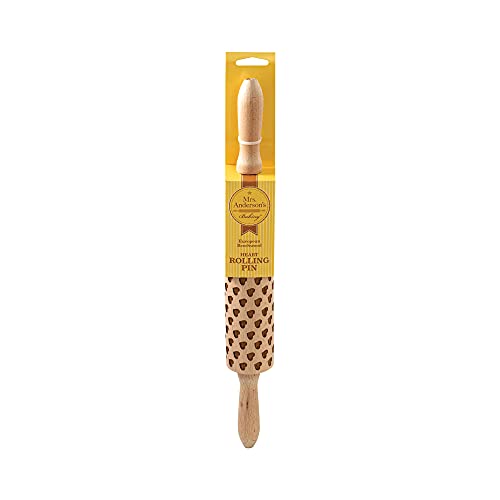Mrs. Anderson’s Baking Embossing Rolling Pin, Heart Design - style: Heart, 8-Inch