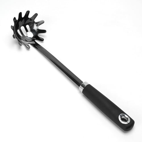 Black Stainless Steel Pasta Spoon, Spaghetti Server, Pasta Fork - color: Z-Black Spaghetti