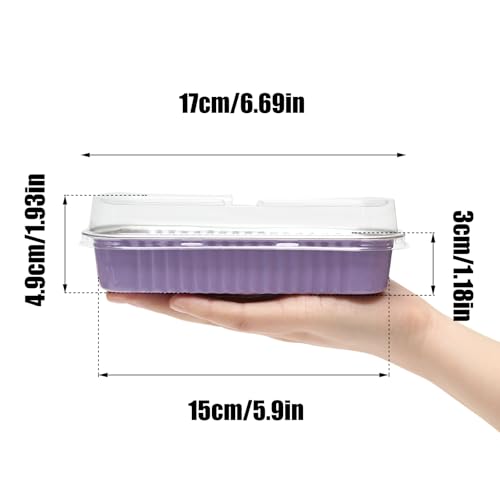 50 Pack 6.8oz Mini Cake Pans with Lids, Purple - color: Purple, size: Rectangle