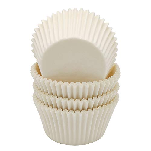 Premium White Standard Greaseproof Cupcake Liners Muffin Baking Cups for Wedding, 100-Count - color: White