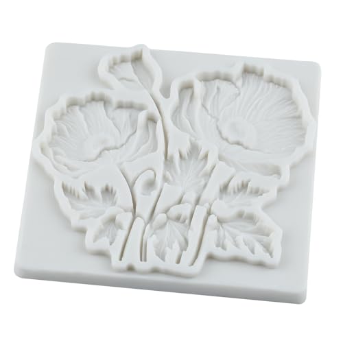 Poppy Flower Silicone Mold Flower Fondant Chocolate Candy Molds - color: Style 30