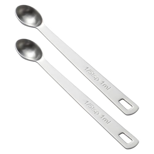 2PCS 1/5tsp(1ml) Mini Measuring Spoon, Small Teaspoon for Tiny Amounts - size: 1/5tsp|1ml