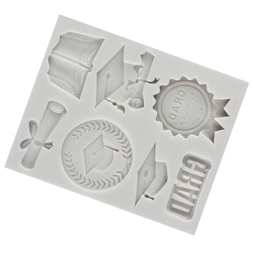 Graduation Fondant Molds Doctoral Cap Diploma Candy Silicone Mold - color: Style F