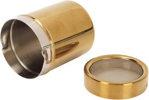 Stainless Steel Powder Shaker, Gold Dredge Shaker Dispenser Fine Mesh Lid