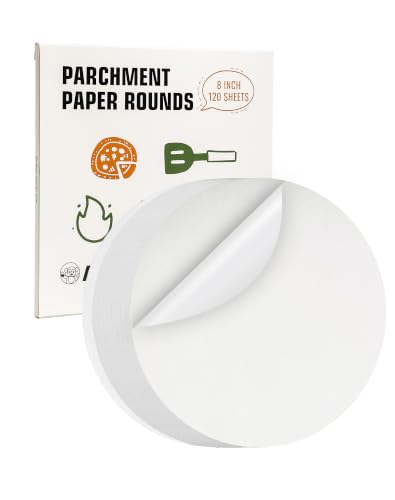 8 Inches Round Parchment Paper for Baking, Unbleached & Pre-cut - color: Food Grade White, size: 8" -120 Pcs