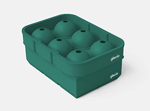 Silicone Ice Cube Trays, 2 Inch Square Ice Molds & Sphere Combo, BPA Free - color: Small 6+6 (Green)