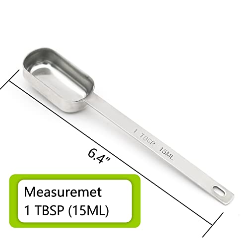 3PCS 1TBSP(15ML) Measuring Spoon, Stainless Steel Long Handle Teaspoons - size: 1tbsp|3tsp|15ml|1/16cup|1/2oz