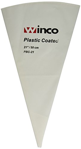 Winco Pastry Bag Cotton with Plastic Coating, 21-Inch,White,Medium - size: 21"