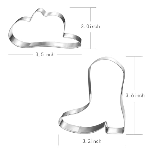 LUBTOSMN 2 Pcs Cowboy Cowgirl Cookie Cutter Set, 3.5" Dishwasher-Safe