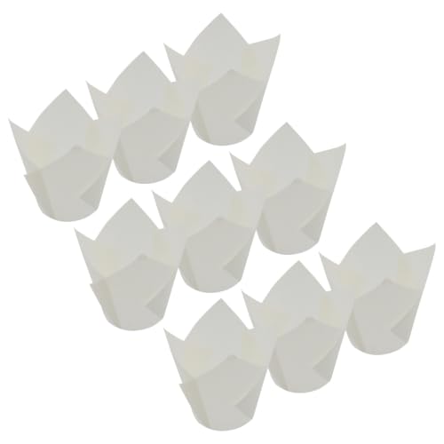 200 Pcs White 1.9 Inch Base Mini Tulip Cupcake Liners - color: White