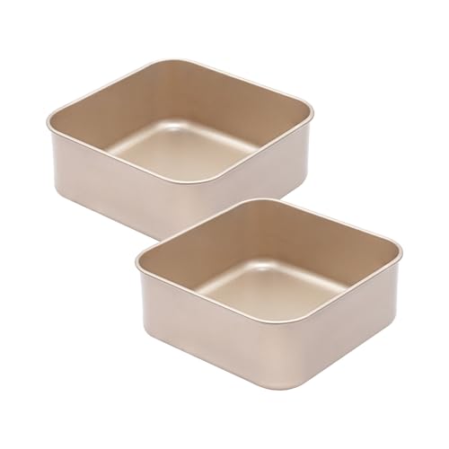 8-Inch Square Baking Pan Set, 3-Inch Deep Nonstick Carbon Steel, 2 Pack - size: 8″ Square Deep