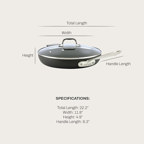 All-Clad HA1® Nonstick 12" Fry Pan with Lid, Induction Ready - size: 12" Fry Pan