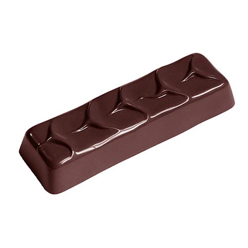 Chocolate World CW2362 Polycarbonate Candy Mold with 8 Enrobed-Bar Cavities, Each 33mm x 105mm x 20mm High