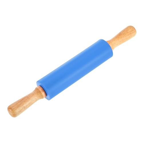 uxcell 7.5 Inch Silicone Rolling Pin Small Dough Roller Blue - color: Blue, size: 7.5 Inch