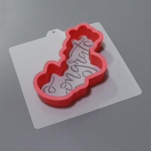 Cookie Cutter and Stencil Bundle Royal Icing Cookies Stencils Paint Your Own Biscuit Bakery Starter Kits Royal Icing Fondant Cutters Birthday Wedding Holiday Cookies Painting Coloring Pages Comb - style: Congrats