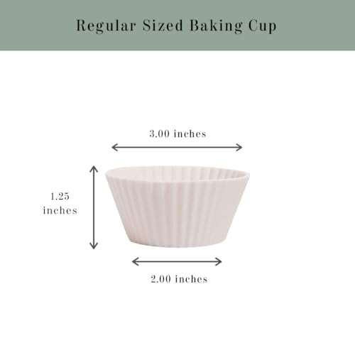 The Silicone Kitchen Reusable Silicone Baking Cups, Non-Toxic, BPA Free, Dishwasher Safe, Regular, 48 Pack, Designer White - size: Regular (Pack of 2)