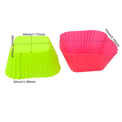 "Honbay 12PCS Silicone Square Reusable Cake Cup Sets Baking Cups Nonstick Liner Molds Cupcake Baking Molds for Making Muffin, Chocolate, Bread (70 x 70 x 32mm)" - style: Square