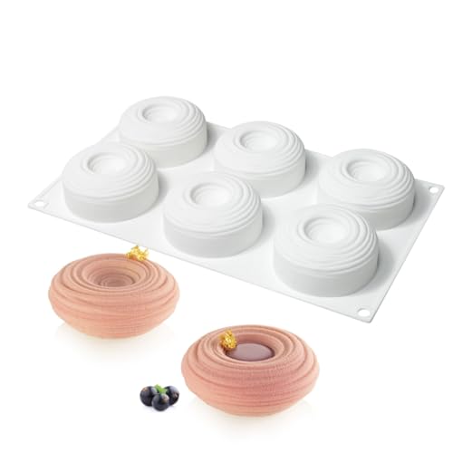 mostsom Silicone Molds for Baking Non-Stick Candy, Chocolate, Cookie, Mini Soap, Pudding, Jello, Muffin, Dog Treats Ideal for Cupcakes, Ice Cubes, and Jelly Mold (C_ Spiral Circles) - size: C_ Spiral Circles