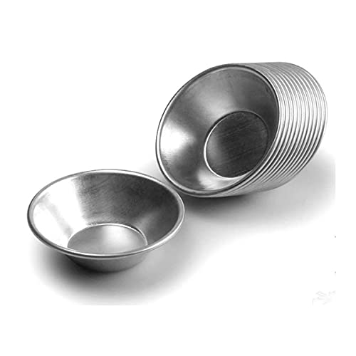 25 Pieces Egg Tart Molds Tiny Pie Tartlets Dessert Mold Pans Tin Puto Cup Bakeware Cake Cookie Mold, Round Resuable (Aluminum)