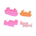 2 Pcs Mothers Day Fondant Mold, Pink I Love Mom Silicone Resin Mole，Silicone Molds Baking Tool for Candy Cake Polymer Clay Making,Mothers Day Birthday Gift Making Party Supplies