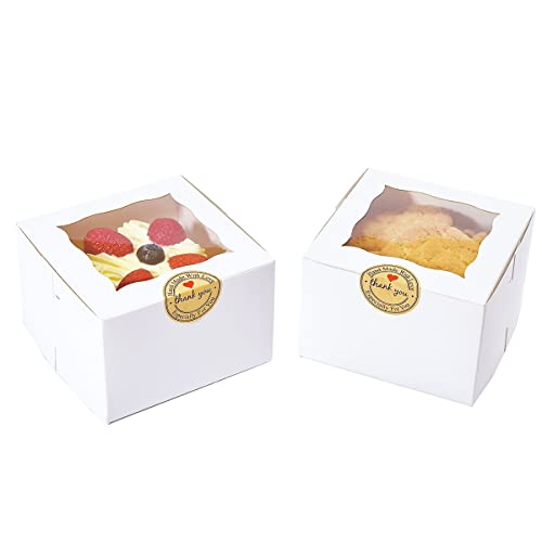 Cookie Boxes with Window 4.5x4.5x3 Inch-50 Pack