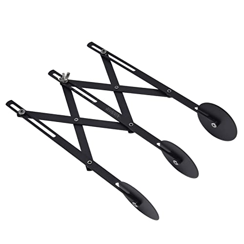 3 Wheel Pastry Cutter, Stainless Steel Pizza Cutter Wheel, Multifunctional Safe Accurate Cutting Dough Wheel Cutter, Adjustable Expanded Pasta Pie Dough Cutter Roller (Black Non-Stick)