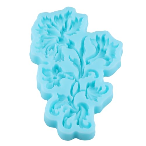 Baroque Flower Fondant Molds Flower Scroll Lace Silicone Mold - color: Style M