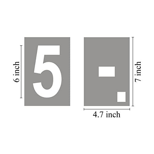 6 Inch Large Number Stencils for Painting - 11 Pack Number Stencil Templates for Curb Address, Cakes, Cookies, Mailboxes and Crafts, Reusable House Numbers Stencils for Wood Signs & Cement Wall Art - size: 6 Inch