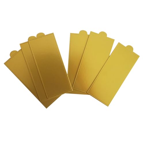 100 Pcs 4.72"x2.05" Rectangle Cake Boards, Golden Mousse Bases - size: Bigger rectangular - Gold