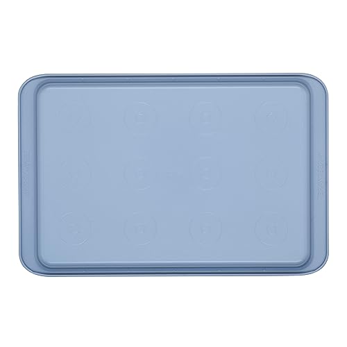 Farberware Easy Solutions Nonstick Bakeware Cookie Pan/Baking Sheet with Drop Zones and Portion Marks, 10 Inch x 15 Inch - Blue - size: Cookie Sheet (10-Inch x 15-Inch)