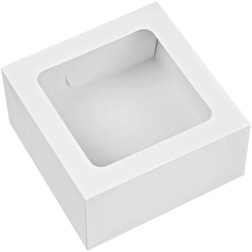 Wilton White Treat Boxes with Windows, Mini Cakes, 9-Piece