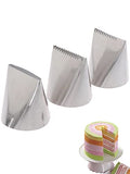 Crumb Coat Piping Tip Set, 3 Extra Large Cake Icer Tips for Frosting - color: D