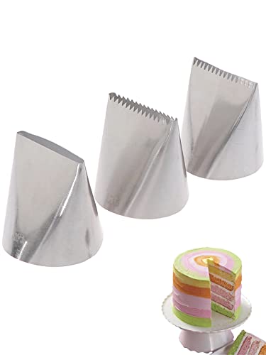 Crumb Coat Piping Tip Set, 3 Extra Large Cake Icer Tips for Frosting - color: D