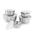 AVADOR Premium Stainless Steel Mixing Bowls with Lids, Set of 5 Brushed Stainless Steel Mixing Bowl Set, Easy To Clean, Space Saving, Great for Cooking, Baking, Prepping (0.25qt, 1qt, 1.5qt, 3qt, 5qt)