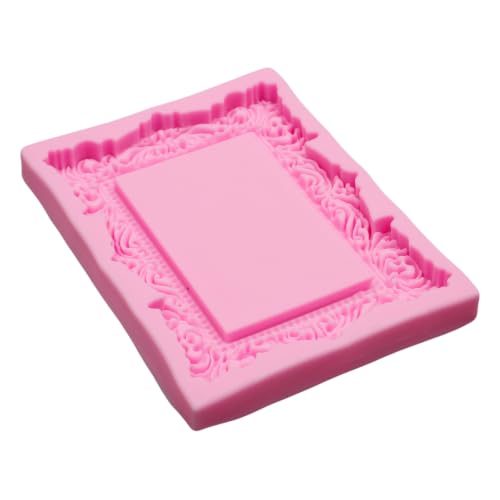 Baroque Silicone Picture Frame Mold for Chocolate & Resin - color: Pink(frame fondant molds-XL448)
