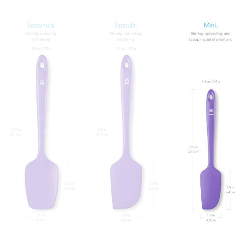 DI ORO Mini Silicone Spatula - Jar Scraper, 600F Heat Resistant, Lavender - color: Lavender