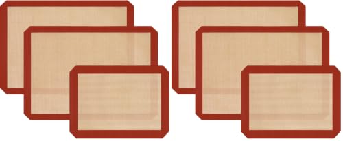 Silicone Baking Mats, 6 Pack Non-Stick Mats for Baking, Silicone Baking Mats Cookie Sheet, Easy Clean & Reusable Oven Baking Sheet for Making Cookies, Macaroons, Bread - size: 16.53"L x 11.61"W (Pack of 2)