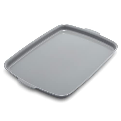 GreenPan Premiere Ovenware Healthy Ceramic Nonstick 18" x 13" Half Rectangular Baking Pan, PFAS-Free, Warp-Free Bakeware, Durable Quick Heating, Oven & Broiler Safe to 600F, Dishwasher Safe, Gray - color: Gray, size: 18" x 13" Half Sheet Pan