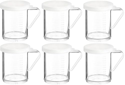 OCS Parts 6-Pack 10 oz Shakers with 7 mm Perforated Clear Lids | 3.75" - color: Clear - 7 MM