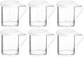 OCS Parts 6-Pack 10 oz Shakers with 7 mm Perforated Clear Lids | 3.75" - color: Clear - 7 MM