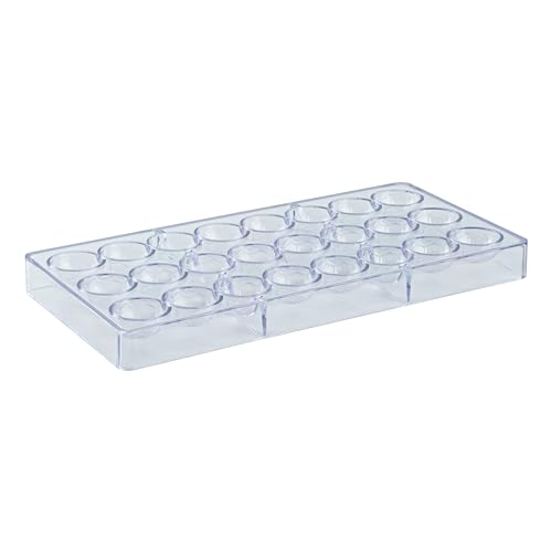 Restaurantware-Pastry Tek 10.8 x 5.3 Inch Chocolate Shaping Mold, 1 Freezable Candy Mold - 24 Cavities, Soccer Ball-Shaped, Clear Polycarbonate, For Chocolate, Dishwashable, Easy To Release - size: 1 Count | 10.8 x 5.3 Inch, style: Soccer Ball