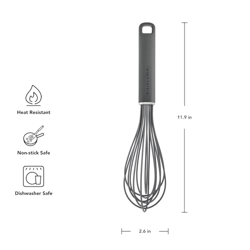 KitchenAid Silicone Whisk - color: Charcoal Gray