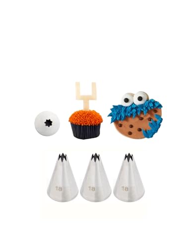 #18 Piping Tip, Open Star Decorating Tip for Borders & Ruffles, 3 Pcs - color: G