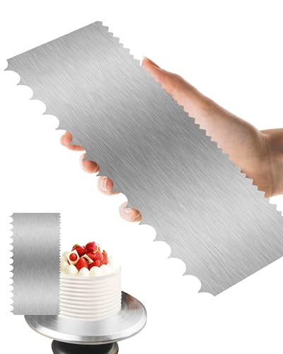 3 Pcs Metal Cake Scraper Smoother, Bench Scraper for Cream, 8.6 Inch - size: Cake Comb-4