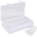 Segbeauty Craft Organizer - 26 Grid Small Storage Box with Hinged Lid, Clear Plastic Bead & Jewelry Storage Container - size: 26 Count (Pack of 1)