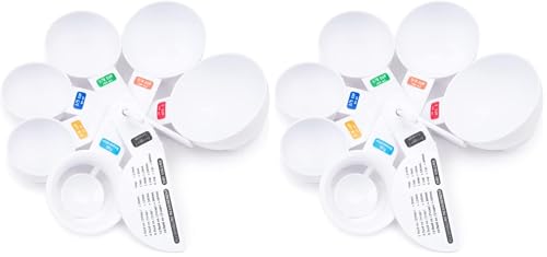Fox Run Measuring Cup Set with Egg Separator and Leveler, 7 Piece, White (Pack of 2) - color: White, size: 7 Piece (Pack of 2)