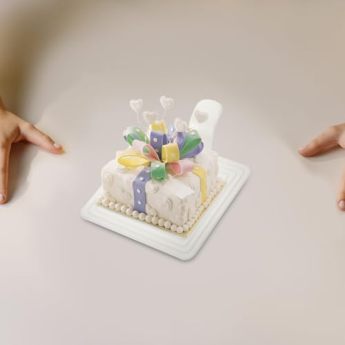 OSALADI 100 Pcs Mini Square Cake Boards, 3.74 x 2.95 Inch White Dessert Bases for Mousse Cakes, Pastries, Cupcakes and Party Treats