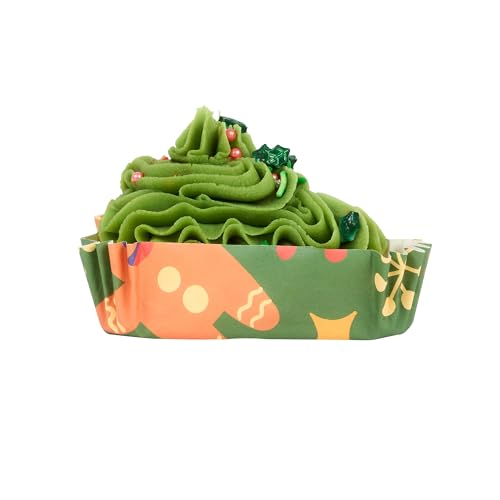 Restaurantware 6.8 oz Paper Baking Cups, Christmas, Greaseproof, 200 Count - color: Christmas